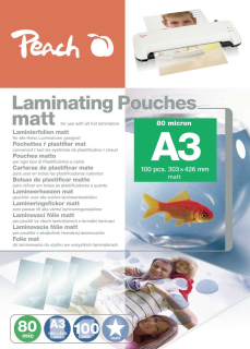 Peach laminovacia fólia A3 (303x426mm), 80mic, matt, bal/100ks