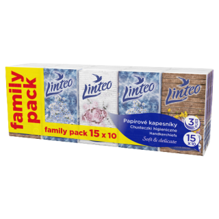 LINTEO hygienické vreckovky satin 3 vr 15ks