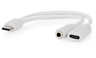 NEDIS USB-C adaptér/ USB-C zástrčka - USB-C zásuvka / 3,5 mm jack zásuvka 10 cm