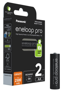 Panasonic Eneloop Pro AA/R6 2500mAh (BK-3HCDE/2BE) - 2ks