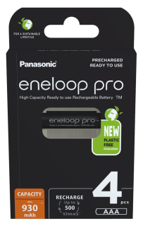 Panasonic Eneloop PRO R03/AAA Ni-MH 930mAh (BK-4HCDE/4BE) - 4ks